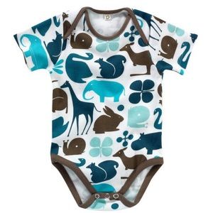 Dwell Studio Gio Aqua baby onesie {0-3 months}